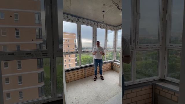 Остекление балкона спец заказ, "Стальной синий".