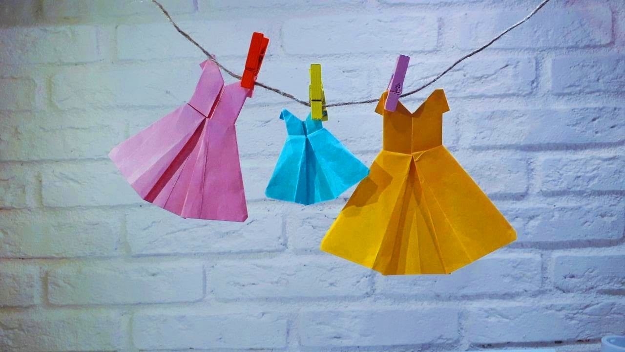 Платье из бумаги. Оригами платье. смотреть онлайн