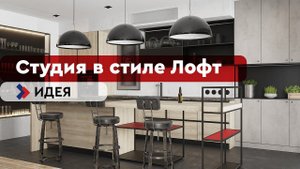 Кухня-гостиная в стиле Лофт. Идея интерьера для квартиры или частного дома.