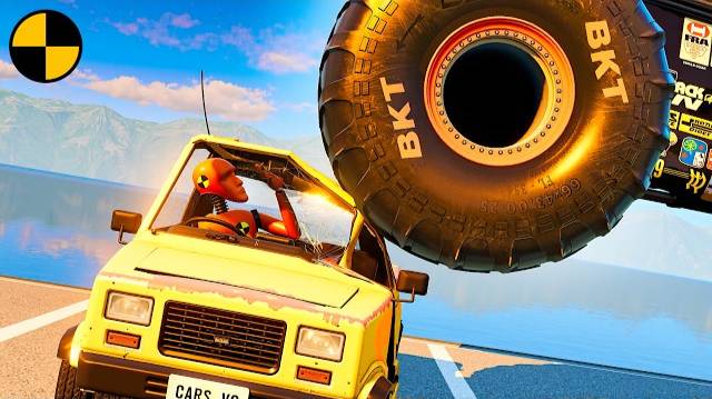 МОНСТР ТРАКИ давят тачки на дорогах 😱 BeamNG.Drive