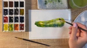 Как нарисовать кабачок карандашом и акварелью начинающим | Рисунок для детей