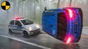 Эпические аварии В ДОЖДЬ, живые маникены in BeamNG.Drive