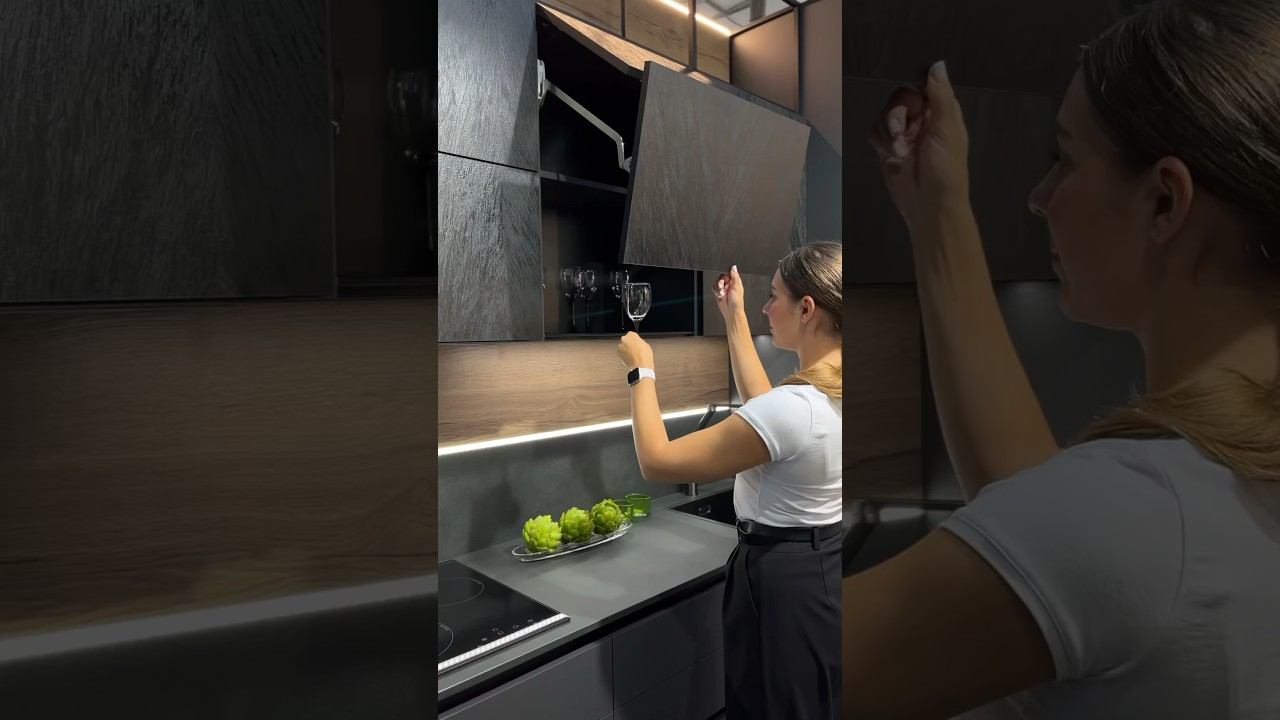 Роскошная черная кухня.. #дизайнкухни #дизайнинтерьера #shortsvideo #shortsyoutube #интерьеркухни