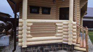 Русское поле баня из оцилиндрованного бревна