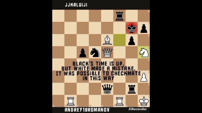 #chess #lichess Black's time is up, but... Andrey19Romanov 1:0 jjKaluiji