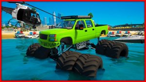 ПЛАВАЮЩИЙ МОНСТР ТРАК В ОКЕАНЕ ТРОЛЛИТ КОПОВ! ПОЛИЦЕЙСКАЯ ПОГОНЯ В ГТА 5 ОНЛАЙН! (GTA 5 ONLINE)