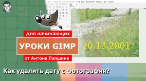 Как удалить дату с фотографии - Видеоурок GIMP