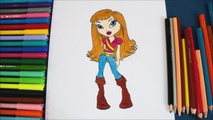 Как нарисовать девочку куклу Братц (Мейган)