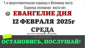 12 ФЕВРАЛЯ СРЕДА ЕВАНГЕЛИЕ АПОСТОЛ КАЛЕНДАРЬ ДНЯ  2025 #евангелие