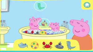 Свинка Пеппа и Джордж купаются в ванной и весело играют