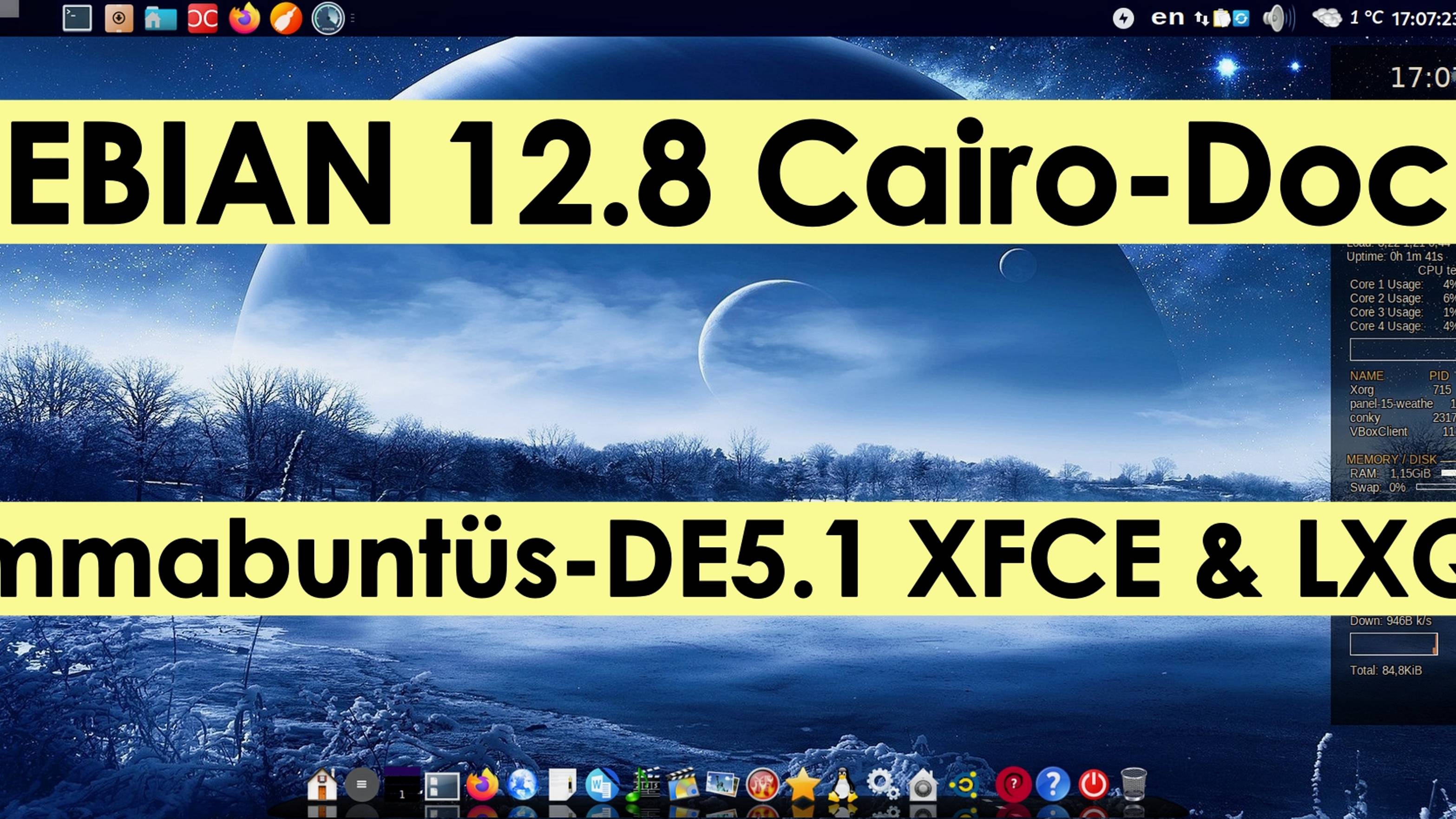 DEBIAN 12.8 Emmabuntus-DE5.1-03 XFCE & LXQT  - БЫСТРЫЕ НАСТРОЙКИ CAIRO-DOCK ЗА ПЯТЬ ШАГОВ