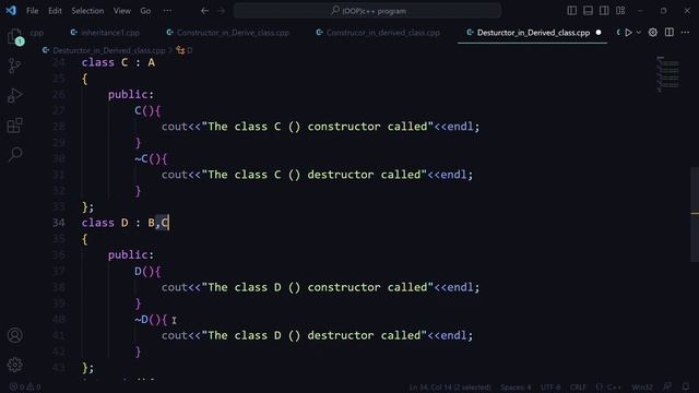 Destructor in Derived Class C++ example | What is the Destructor in derived class with Example cpp