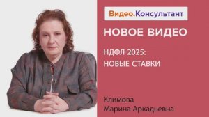 Видеоанонс лекции М.А. Климовой "НДФЛ-2025: новые ставки"