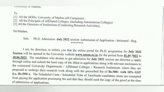 PhD Admission 2022 | PhD Admission Notification 2022 | Full time PhD | Part time PhD 2022 | PhD