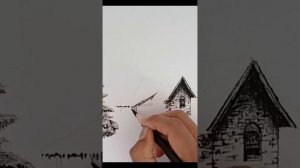 Зимний пейзаж карандашом. Часть 2 | Winter landscape in pencil. Part 2