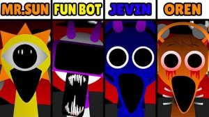 Incredibox But All Sprunki Фаза 1 (Mr.Sun) против Фазы 2 (Fun Bot) против Фазы 3 (Jevin) против Фазы
