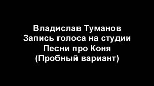 Владислав Туманов - Песня про коня (рабочий момент)