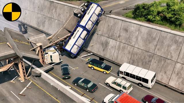 Эпические аварии с мостами 😱 BeamNG.Drive