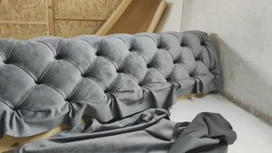 Гнутая спинка для дивана в каретной стяжке. Спинка капитоне. Делаем спинку для дивана