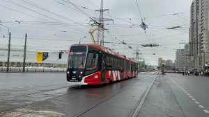 Новинка! Трамвай "Поларис" КТМ-38 (71-638-02) №5810 на пр.Испытателей, февраль 2025 года