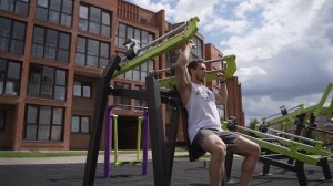 Force-2801 Уличный тренажер жим вверх с переменной нагрузкой ZAVODSPORTA