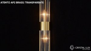 БРА ATENTO AP2 BRASS/TRANSPARENTE | CRYSTAL LUX