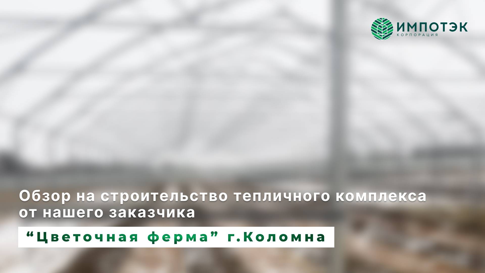 Цветочная ферма Коломна. Обзор на строительство тепличного комплекса