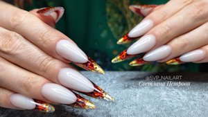 Арочное МОДЕЛИРОВАНИЕ ногтей на нижние формы и выкладной френч. Процесс создания дизайна и ногтей.