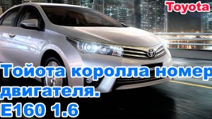 Тойота королла 2013 г мотор 1.6, РАСПОЛОЖЕНИЕ НОМЕРА ДВИГАТЕЛЯ.