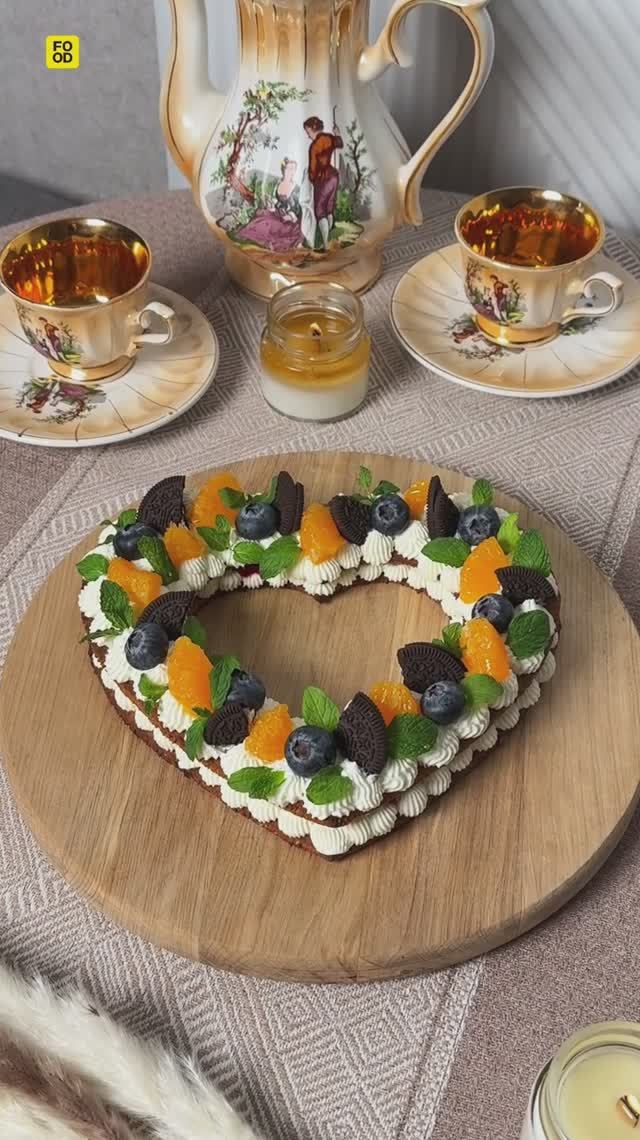Торт-сердце ❤️ #foodru #рецепты #торт #тортсердце #десерты