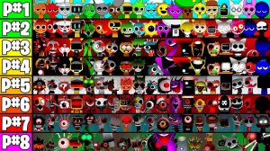 True Phases All In One — все персонажи вместе в Incredibox Sprunki, фазы 1–8