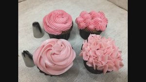 Украшение капкейков насадками 1М и 6В # Decorating cupcakes with 1M and 6B nozzles