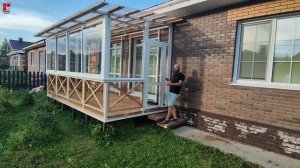 Поэтапный рассказ про строительство террасы загородного дома от БизнесОкон!