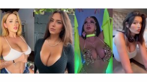 Huge Boobs / No Bra / Hard Nipples 17 - Big bank tiktok challenge ❤️ClipchampGirls 2025