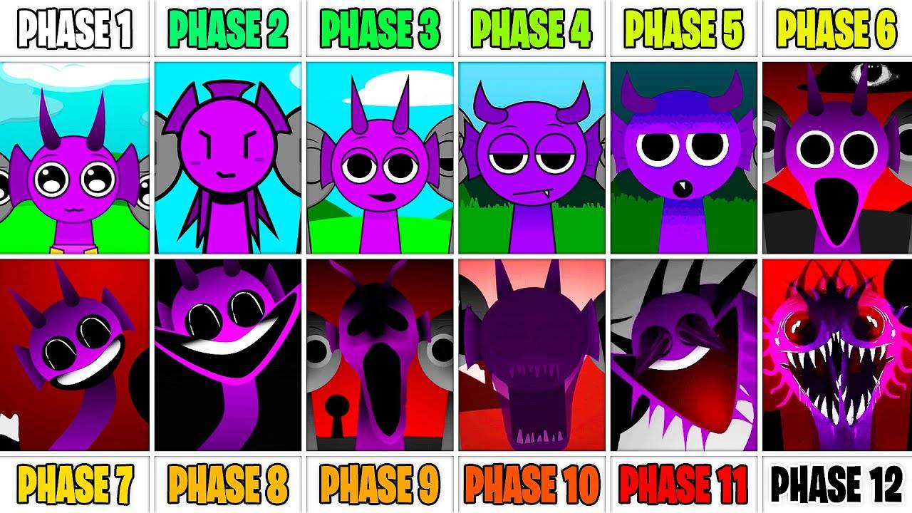 True All Phases в Incredibox Sprunki — Фазы 1–12 смотреть онлайн