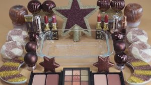 «Бронзовое Рождество» — смешиваем «бронзовый» макияж,  материалы и блёстки в слайм! Увлекательное ви