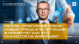 Пронько: Резкое укрепление рубля – новый тренд или ситуация в моменте? Как это скажется на инфляции?