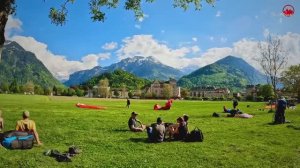 Интерлакен, красивый город в Швейцарии 🇨🇭 Спокойная прогулка по швейцарскому городу!