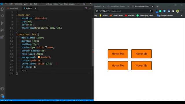 Hover Effect on Buttons Using HTML & CSS