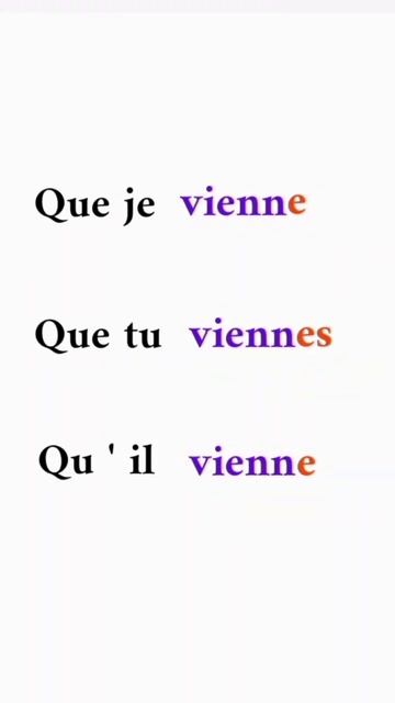 le verbe venir au subjonctif présent смотреть онлайн