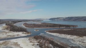 Аэросъемка. Река Волга/Восхитительная и неповторимая природа/Самарская область.