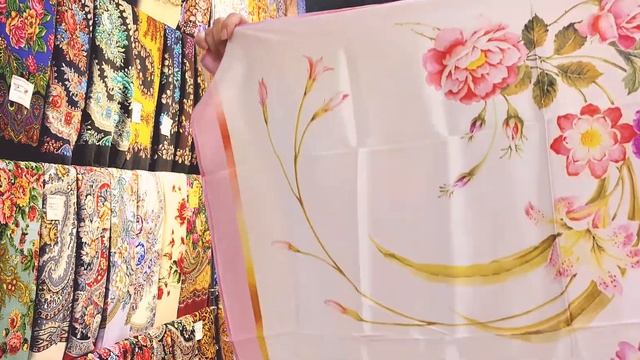 Шелк, пополнение изделий ППМ , часть 3, заключительная ☺️🌷🌷🌷Павловопосадские платки в Минске
