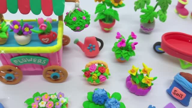 Для детей 🌷🌷ЛЕГКО! Как сделать миниатюрные цветы из пластилина своими руками