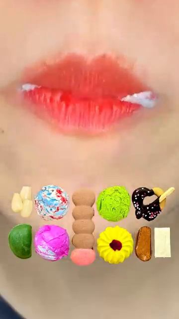 ASMR Маринованный чеснок🧄 лопающееся конфетное мороженое🍦 макарон🥮