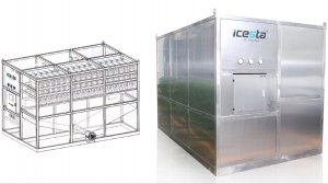 Кубиковый лед 5000 кг/сутки. Льдогенератор ICESTA IС5T-R4A