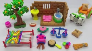 Как сделать своими руками из пластилина миниатюрную кухню, ванную комнату, коровник, домик в деревне