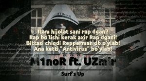 MINOR ft UZMIR to'lqinlar uzra parvoz ( suf's up ) karaoke minus text m1nor