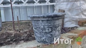 Декор старого кашпо🪴 Эффект камня из пластика | Состаренный эффект