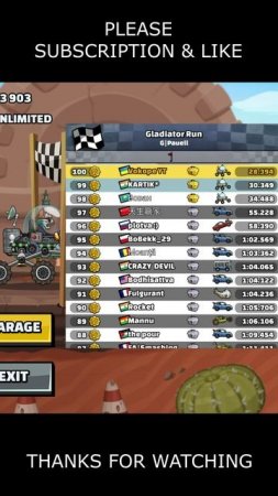 🎧 Moonlander Is A Top Today? 🎧 (Gladiator Run) - Hill Climb Racing 2 #shorts #hcr2