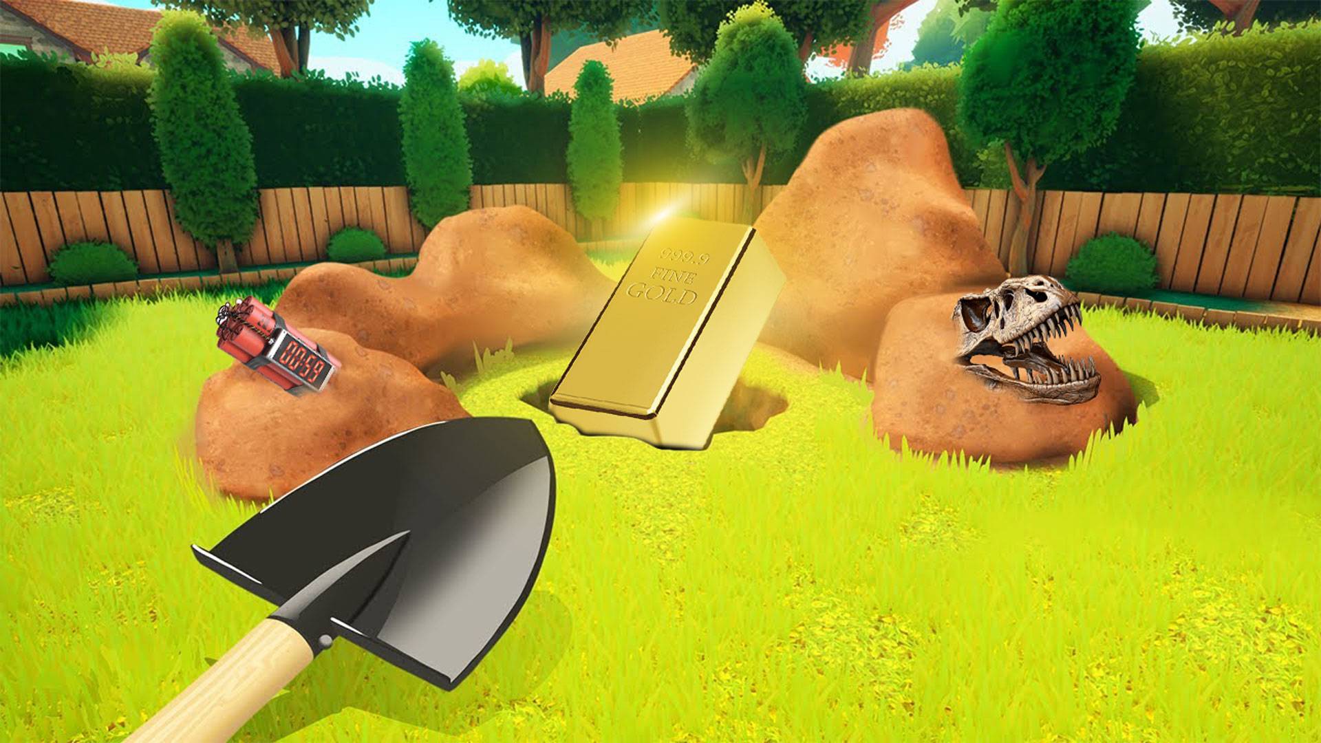 Ищу ЗОЛОТО на заднем дворе в A Game About Digging a Hole!
